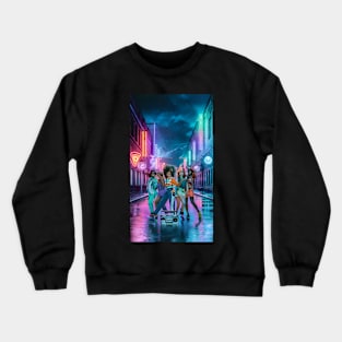 80s teens dancing on the street Crewneck Sweatshirt